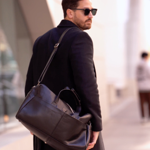 New Classic Weekender Bag - Black Leather