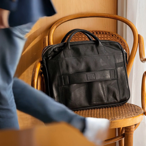 New Classic Briefcase - Black Leather