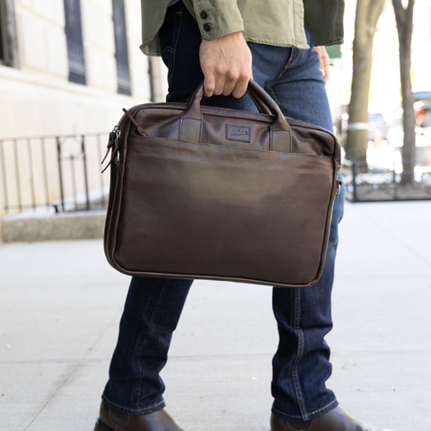 New Classic Briefcase - Chocolate Leather