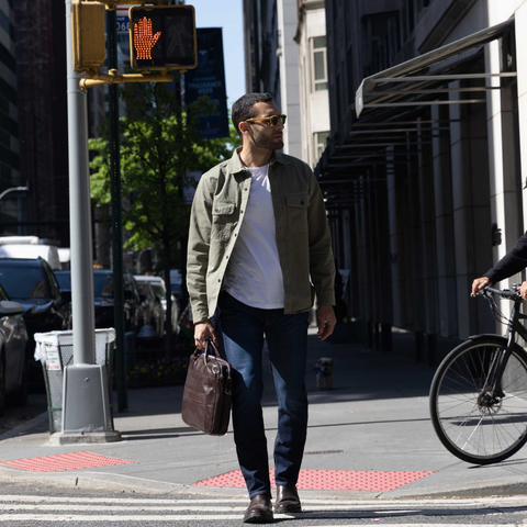 New Classic Briefcase - Chocolate Leather