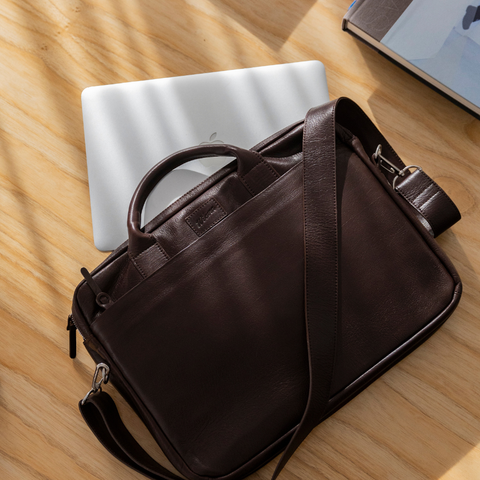 New Classic Briefcase - Chocolate Leather
