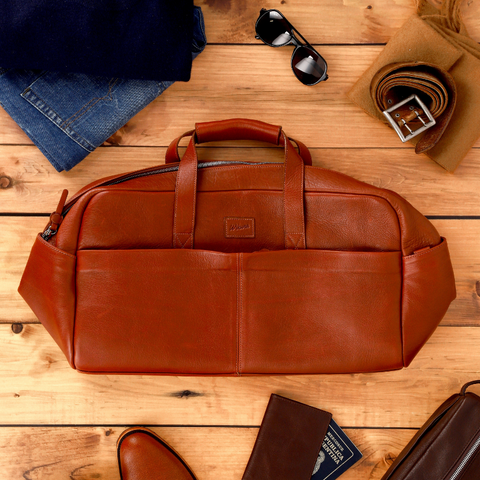 New Classic Weekender Bag - Cognac Leather