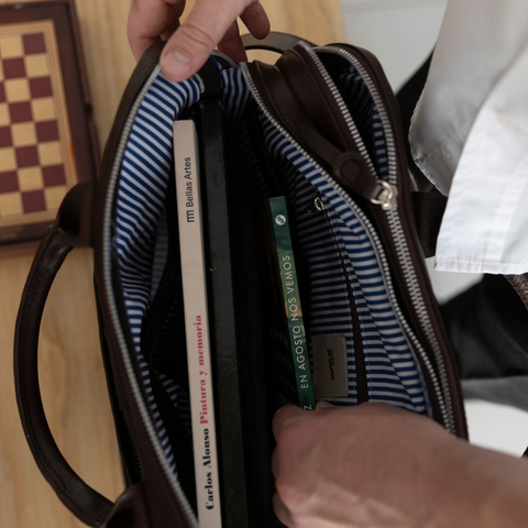 New Classic Briefcase - Chocolate Leather