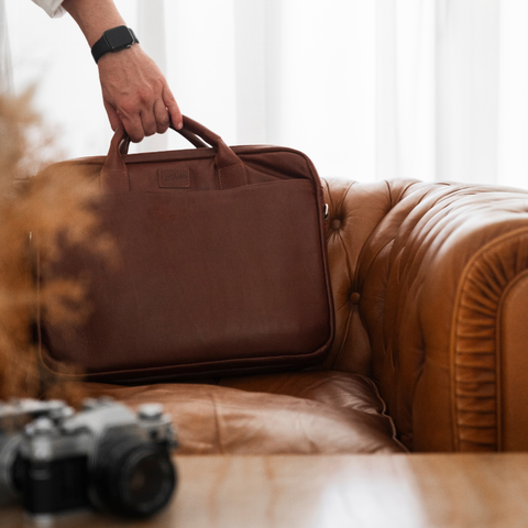 New Classic Briefcase - Cognac Leather