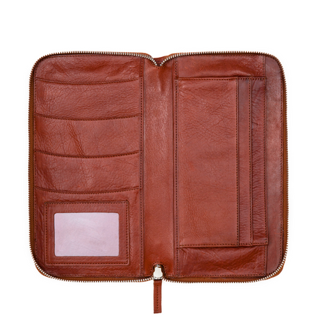 Travel Wallet - Cognac Leather