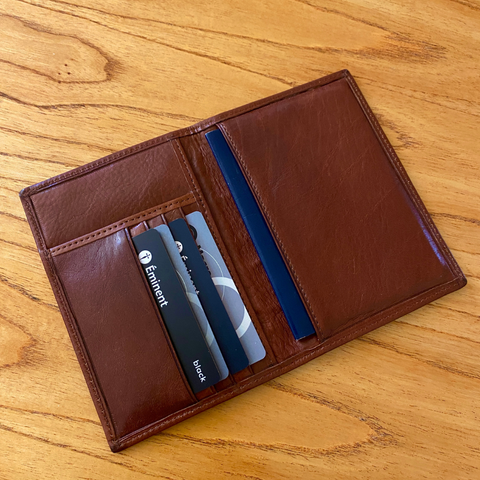 Passport Holder Wallet - Cognac Leather