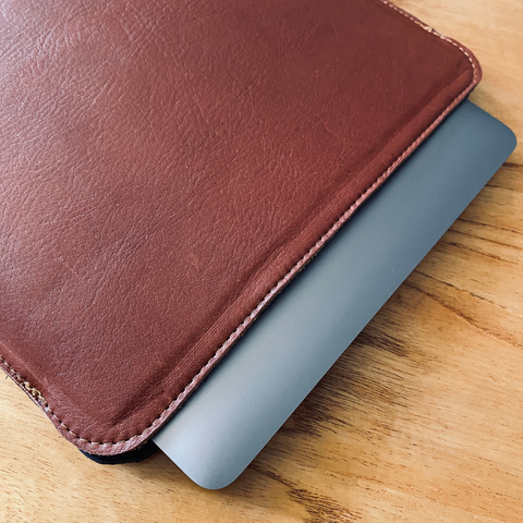 Laptop Sleeve / Folio 13-14'' & iPad Pro 12.9''  - Cognac Leather