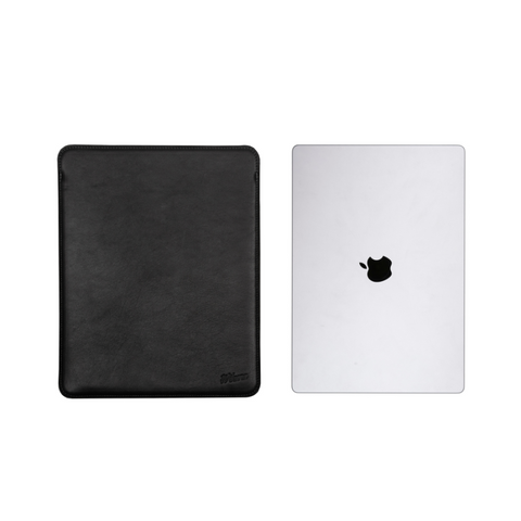 Laptop Sleeve / Folio 13-14'' & iPad Pro 12.9'' - Black Leather