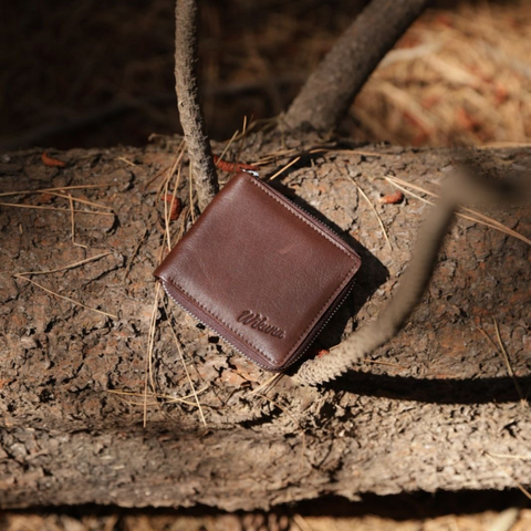 Euro Zip Wallet - Chocolate Leather