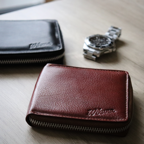 Euro Zip Wallet - Cognac Leather