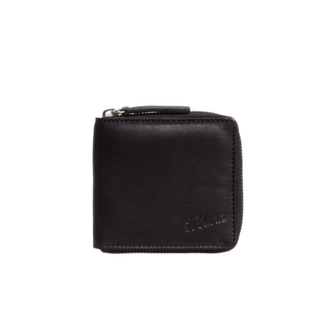 Euro Zip Wallet - Black Leather