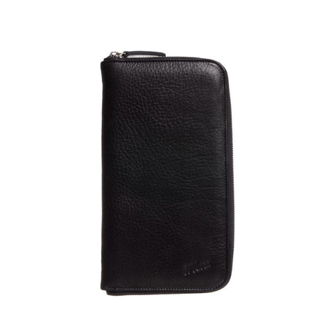 Travel Wallet - Black Leather