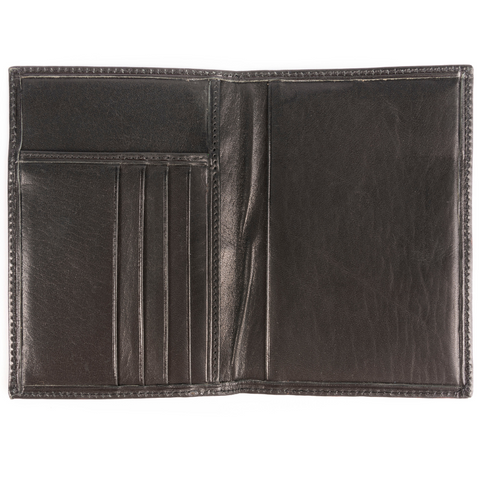 Passport Holder Wallet - Black Leather