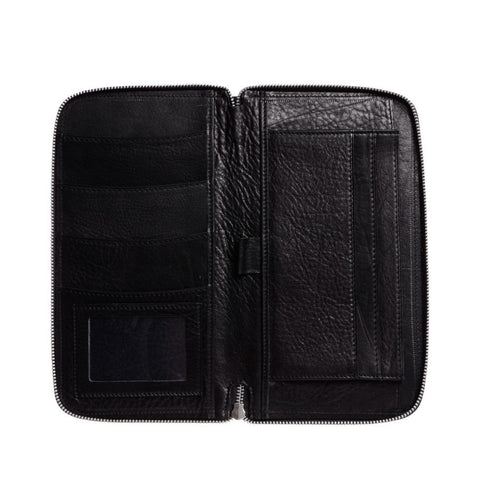 Travel Wallet - Black Leather