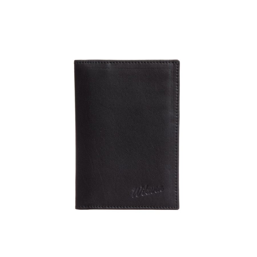 Passport Holder Wallet - Black Leather