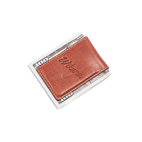 Money CLIP Wallet - Cognac Leather