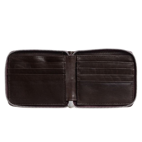 Euro Zip Wallet - Chocolate Leather