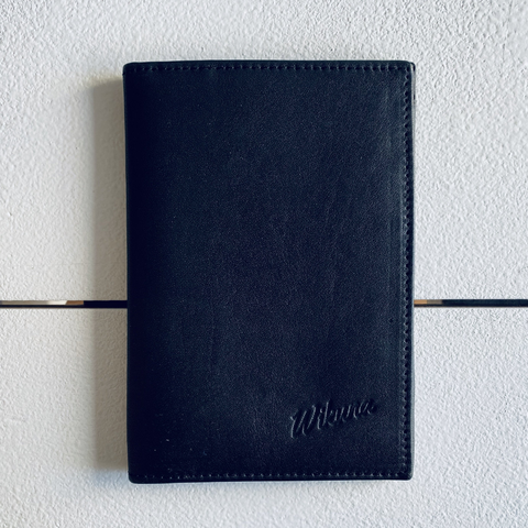 Passport Holder Wallet - Black Leather