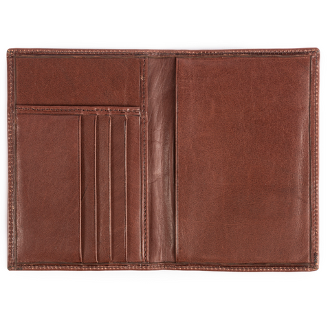 Passport Holder Wallet - Chocolate Leather