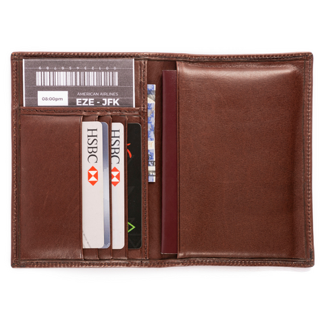 Passport Holder Wallet - Chocolate Leather